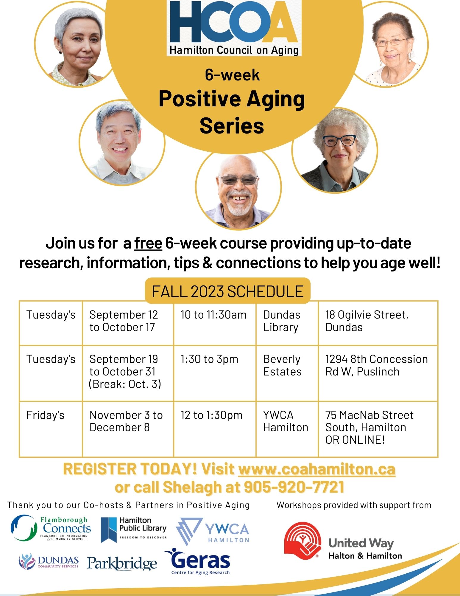 Fall Positive Aging Series Schedule