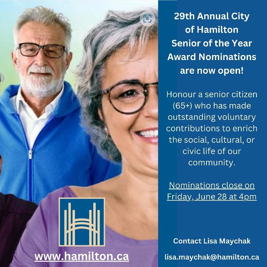 The Hamilton Senior Award Nominations are open until June 28
