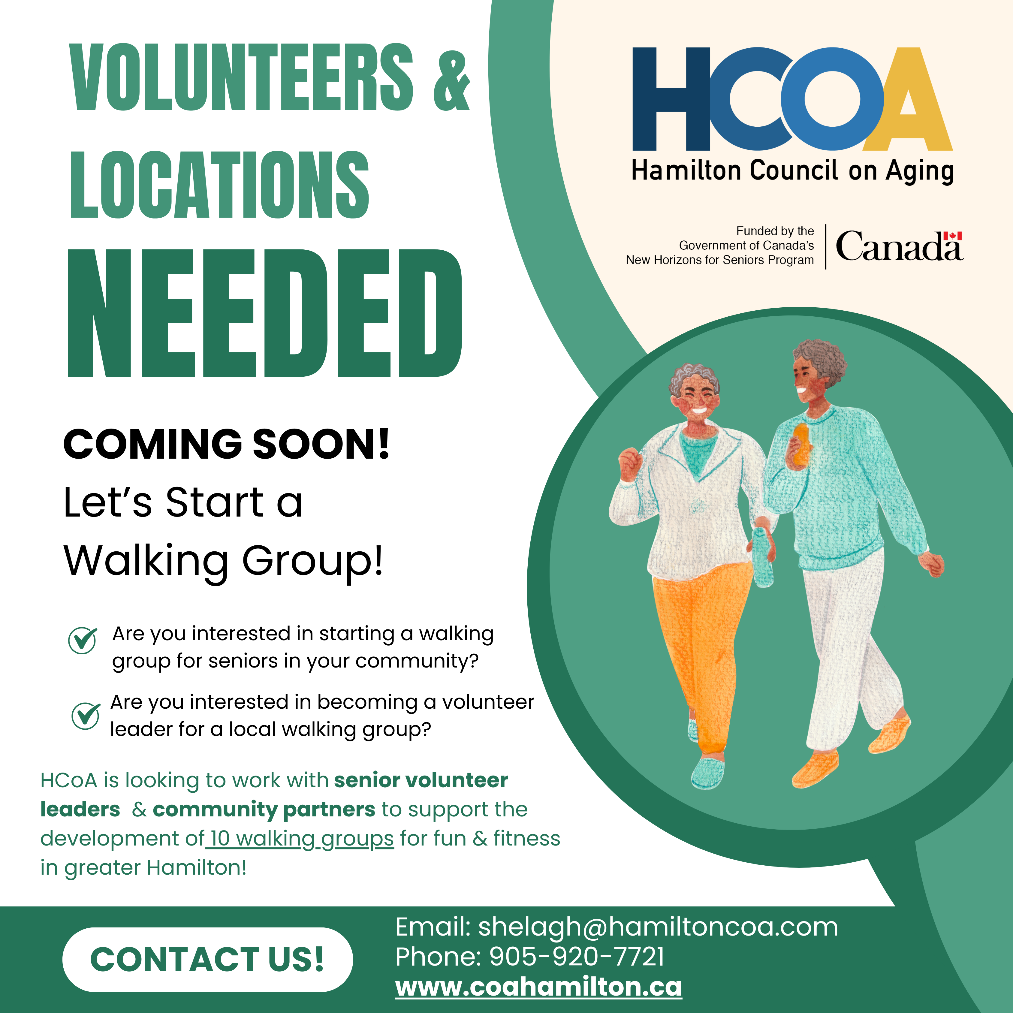 Volunteers and Locations needed: :Let's Start a Walking Group!